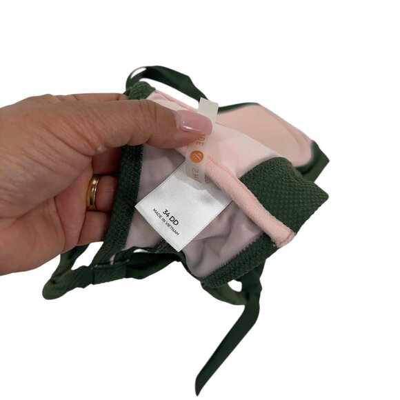 Shade & Shore Womens Green Bikini Top Push-Up Swimwear Size 34DD Back Strappy - Picture 6 of 14